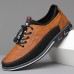 Men's Brown Casual Sneakers with Lace-Up Design Comfortable Non-Slip Walking Shoes for Daily Outdoor Activities