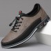 Men's Brown Casual Sneakers with Lace-Up Design Comfortable Non-Slip Walking Shoes for Daily Outdoor Activities