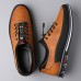 Men's Brown Casual Sneakers with Lace-Up Design Comfortable Non-Slip Walking Shoes for Daily Outdoor Activities