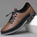 Men's Brown Casual Sneakers with Lace-Up Design Comfortable Non-Slip Walking Shoes for Daily Outdoor Activities