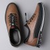 Men's Brown Casual Sneakers with Lace-Up Design Comfortable Non-Slip Walking Shoes for Daily Outdoor Activities