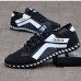 Men's Blue and Green Fashion Sneakers with High-Performance Sole - Sporty, Trendy Footwear for Outdoor Activities, Running and Active Lifestyles