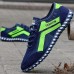 Men's Blue and Green Fashion Sneakers with High-Performance Sole - Sporty, Trendy Footwear for Outdoor Activities, Running and Active Lifestyles