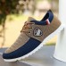 Men's Two-Tone Nylon Casual Sneakers with Lace-Up Design and Emblem - Stylish Footwear for Everyday Use