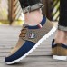 Men's Two-Tone Nylon Casual Sneakers with Lace-Up Design and Emblem - Stylish Footwear for Everyday Use