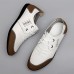 Men's White Casual Sneakers with Brown Accent - Comfortable, Trendy Style for Daily Wear