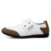 Men's White Casual Sneakers with Brown Accent - Comfortable, Trendy Style for Daily Wear