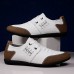 Men's White Casual Sneakers with Brown Accent - Comfortable, Trendy Style for Daily Wear