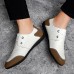 Men's White Casual Sneakers with Brown Accent - Comfortable, Trendy Style for Daily Wear