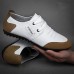 Men's White Casual Sneakers with Brown Accent - Comfortable, Trendy Style for Daily Wear