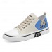 Men's Black and Orange Fashion Sneakers with Bold Print and Lace-up Design - Trendy, Casual, Ideal for Streetwear and Everyday Comfort