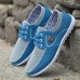 Men's Blue Casual Lace-Up Sneakers - Lightweight Mesh Shoes for Comfortable Everyday Wear