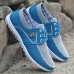 Men's Blue Casual Lace-Up Sneakers - Lightweight Mesh Shoes for Comfortable Everyday Wear