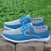 Men's Blue Casual Lace-Up Sneakers - Lightweight Mesh Shoes for Comfortable Everyday Wear