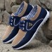 Men's Blue Casual Lace-Up Sneakers - Lightweight Mesh Shoes for Comfortable Everyday Wear