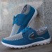 Men's Blue Casual Lace-Up Sneakers - Lightweight Mesh Shoes for Comfortable Everyday Wear
