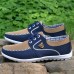 Men's Blue Casual Lace-Up Sneakers - Lightweight Mesh Shoes for Comfortable Everyday Wear