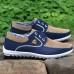 Men's Blue Casual Lace-Up Sneakers - Lightweight Mesh Shoes for Comfortable Everyday Wear