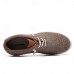 Men's Brown Knit Sneakers with White Sole and Premium Leather Accents Comfortable Casual Shoes for Everyday Wear