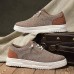 Men's Brown Knit Sneakers with White Sole and Premium Leather Accents Comfortable Casual Shoes for Everyday Wear