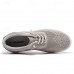 Men's Brown Knit Sneakers with White Sole and Premium Leather Accents Comfortable Casual Shoes for Everyday Wear