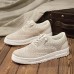 Men's Brown Knit Sneakers with White Sole and Premium Leather Accents Comfortable Casual Shoes for Everyday Wear