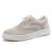 Men's Brown Knit Sneakers with White Sole and Premium Leather Accents Comfortable Casual Shoes for Everyday Wear