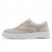 Men's Brown Knit Sneakers with White Sole and Premium Leather Accents Comfortable Casual Shoes for Everyday Wear