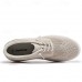 Men's Brown Knit Sneakers with White Sole and Premium Leather Accents Comfortable Casual Shoes for Everyday Wear