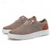 Men's Brown Knit Sneakers with White Sole and Premium Leather Accents Comfortable Casual Shoes for Everyday Wear
