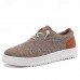 Men's Brown Knit Sneakers with White Sole and Premium Leather Accents Comfortable Casual Shoes for Everyday Wear