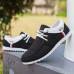 Men's Black Checkered Sneakers Breathable Nylon Lace-Up Shoes for Casual and Smart-Casual Occasions