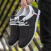 Men's Black Checkered Sneakers Breathable Nylon Lace-Up Shoes for Casual and Smart-Casual Occasions