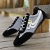 Men's Casual Beige and White Sneakers Breathable Nylon Lace-Up Shoes for Relaxed Outings and Casual Occasions