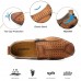 Men's Breathable Faux Leather Slip-On Casual Shoes Vintage Style Loafers with Zipper & Perforated Design for Driving, Walking & Daily Wear