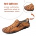 Men's Breathable Faux Leather Slip-On Casual Shoes Vintage Style Loafers with Zipper & Perforated Design for Driving, Walking & Daily Wear