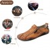 Men's Breathable Faux Leather Slip-On Casual Shoes Vintage Style Loafers with Zipper & Perforated Design for Driving, Walking & Daily Wear