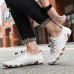 Men's White Perforated Casual Shoes with Hand-Stitched Detailing, Breathable Mesh Upper and Comfortable Slip-On Design