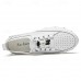 Men's White Perforated Casual Shoes with Hand-Stitched Detailing, Breathable Mesh Upper and Comfortable Slip-On Design