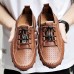 Men's White Perforated Casual Shoes with Hand-Stitched Detailing, Breathable Mesh Upper and Comfortable Slip-On Design