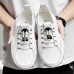 Men's White Perforated Casual Shoes with Hand-Stitched Detailing, Breathable Mesh Upper and Comfortable Slip-On Design