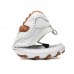 Men's White Perforated Casual Shoes with Hand-Stitched Detailing, Breathable Mesh Upper and Comfortable Slip-On Design