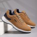 Men's Casual Tan Athletic Sneakers with Cushioned Sole and Lace-Up Design Comfortable Everyday Walking Shoes