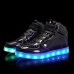 Men's Gold High-Top LED Sneakers - Shiny Light-Up Shoes with Rechargeable Glowing Soles for Parties and Casual Wear