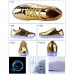 Men's Gold High-Top LED Sneakers - Shiny Light-Up Shoes with Rechargeable Glowing Soles for Parties and Casual Wear