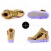 Men's Gold High-Top LED Sneakers - Shiny Light-Up Shoes with Rechargeable Glowing Soles for Parties and Casual Wear
