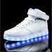 Men's Gold High-Top LED Sneakers - Shiny Light-Up Shoes with Rechargeable Glowing Soles for Parties and Casual Wear