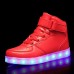 Men's Gold High-Top LED Sneakers - Shiny Light-Up Shoes with Rechargeable Glowing Soles for Parties and Casual Wear