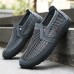 Men's Slip-On Casual Shoes with Houndstooth Pattern - Breathable Lightweight Loafers for Daily Wear and Travel