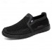 Men's Slip-On Casual Shoes with Houndstooth Pattern - Breathable Lightweight Loafers for Daily Wear and Travel